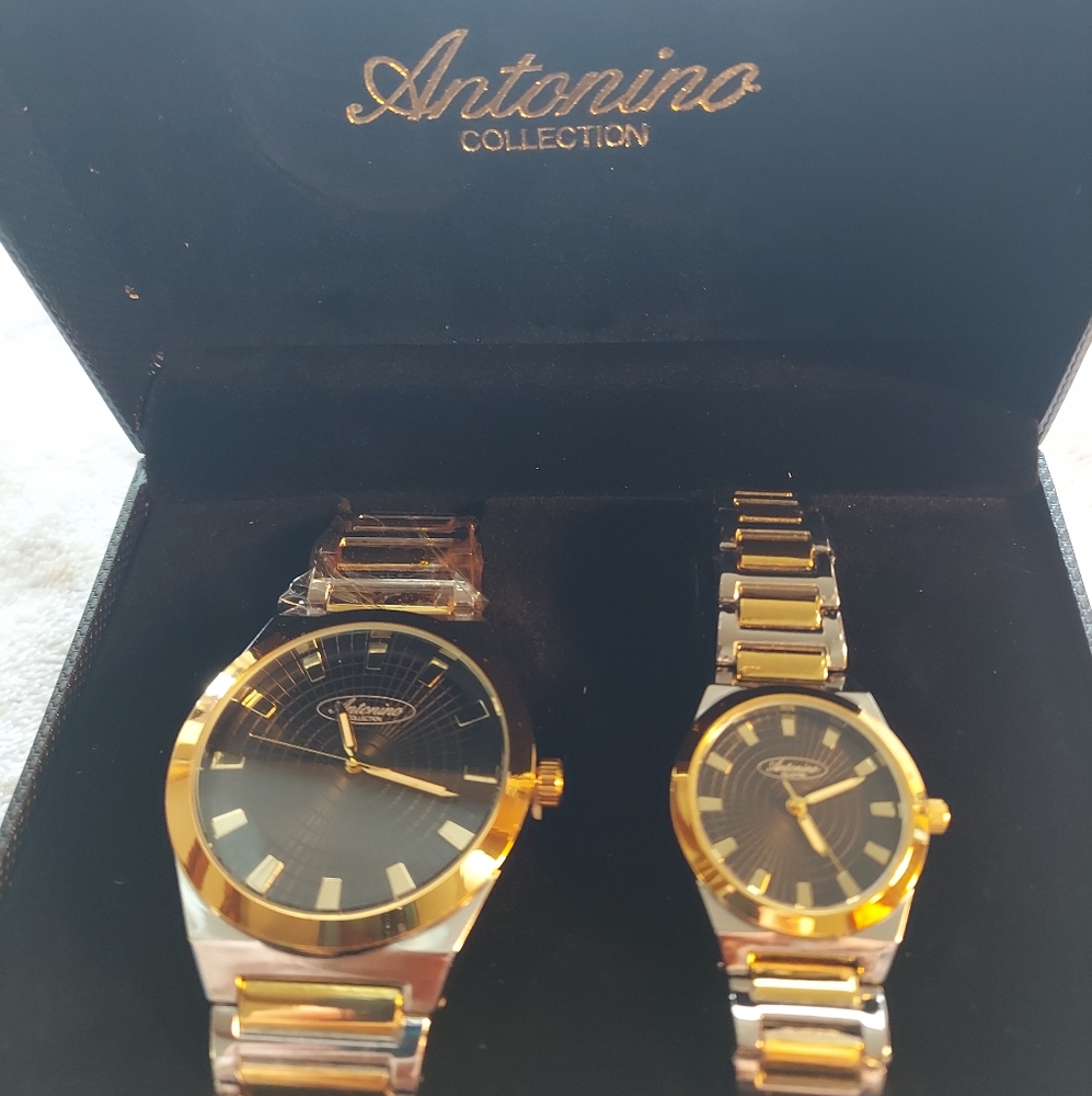 Antonio NIB his/her gold silver watches brand new